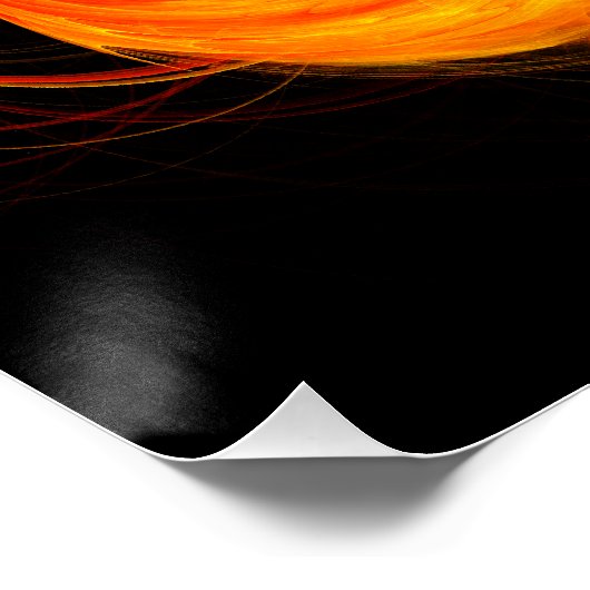 Abstracte Fireball Art Perfect Poster (Hoek)