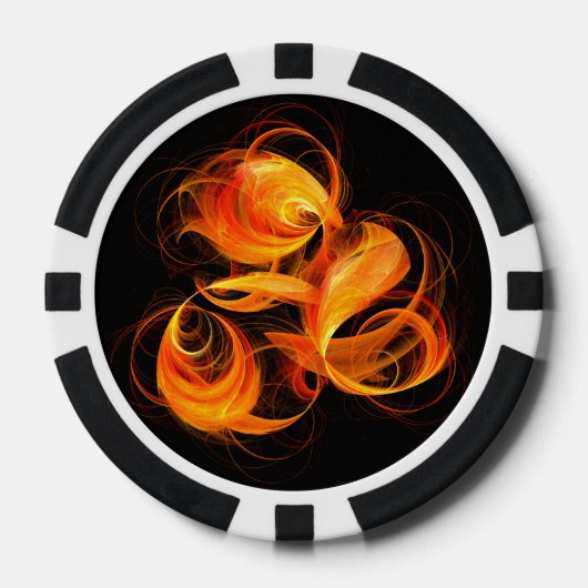 Abstracte Fireball Art Poker Chips (Voorkant)