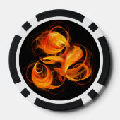Abstracte Fireball Art Poker Chips (Achterkant)