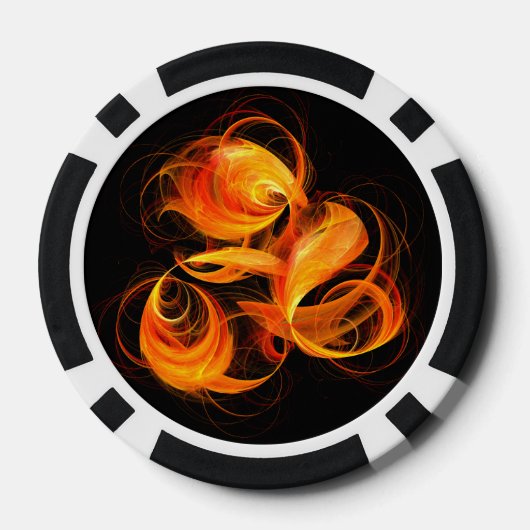 Abstracte Fireball Art Poker Chips (Achterkant)