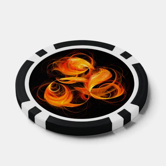 Abstracte Fireball Art Poker Chips (Enkel)
