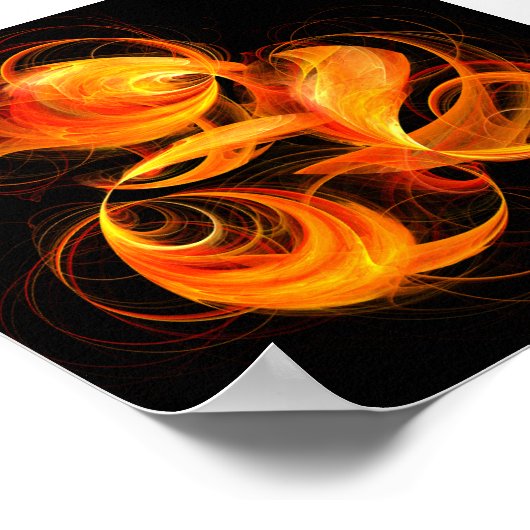 Abstracte Fireball Art Poster (Hoek)