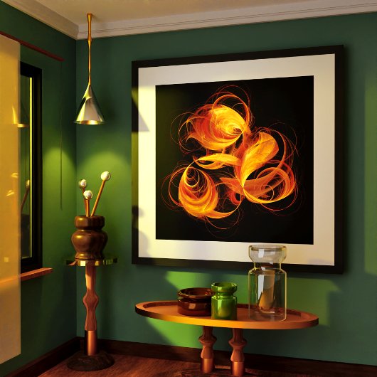 Abstracte Fireball Art Poster