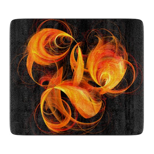 Abstracte Fireball Art Rectangle Snijplank (Voorkant)