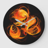 Abstracte Fireball Art Round Grote Klok (Voorkant)