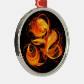 Abstracte Fireball Art Round Metalen Ornament (Rechts)