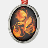 Abstracte Fireball Art Round Metalen Ornament (Links)