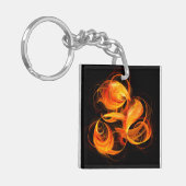 Abstracte Fireball Art Sleutelhanger (Voorkant Links)