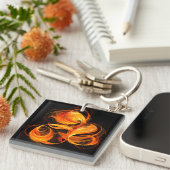 Abstracte Fireball Art Sleutelhanger (Voorkant Rechts)
