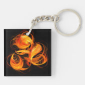 Abstracte Fireball Art Sleutelhanger (Achterkant)