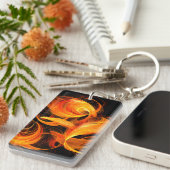 Abstracte Fireball Art Sleutelhanger (Voorkant Rechts)