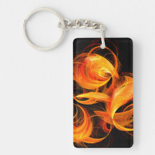Abstracte Fireball Art Sleutelhanger
