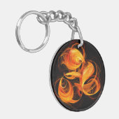 Abstracte Fireball Art Sleutelhanger (Voorkant Links)