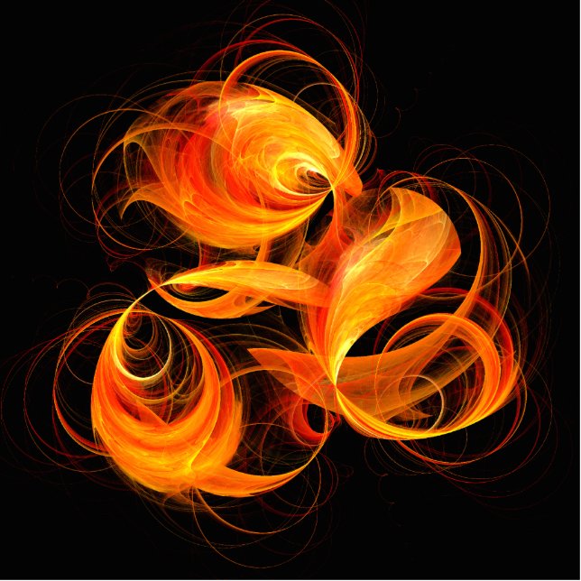 Abstracte Fireball Art Staand Fotobeeldje (Voorkant)