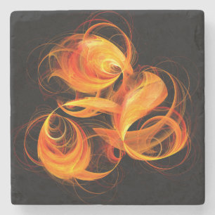 Abstracte Fireball Art Stenen Onderzetter