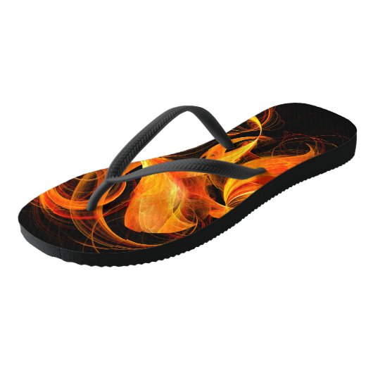 Abstracte Fireball Art Teenslippers (Schuin)
