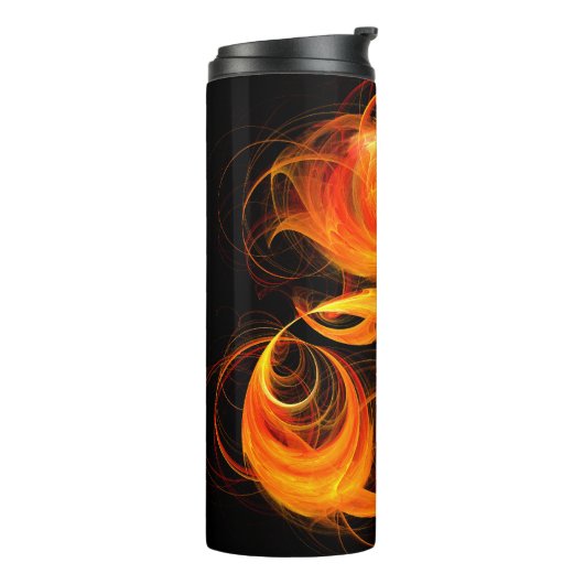 Abstracte Fireball Art Thermosbeker (Gedraaid links)