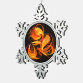 Abstracte Fireball Art Tin Sneeuwvlok Ornament (Rechts)