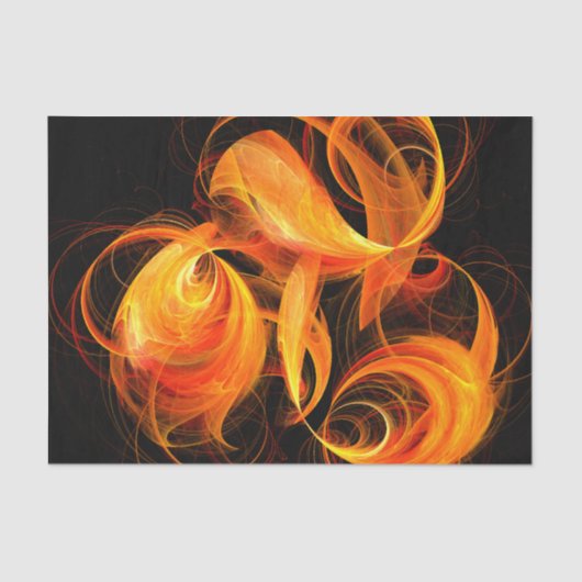 Abstracte Fireball Art Tissuepapier (Voorkant)