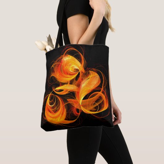 Abstracte Fireball Art Tote Bag (Dichtbij)