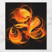Abstracte Fireball Art Wijn Etiket (Enkel label)