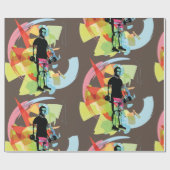 Abstracte Fitness Kunst van het Man Heffen Dumbbel Cadeaupapier (Vlak)