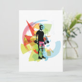 Abstracte Fitness Kunst van het Man Heffen Dumbbel Kaart (Staand voorkant)