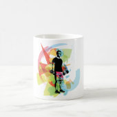 Abstracte Fitness Kunst van het Man Heffen Dumbbel Koffiemok (Center)