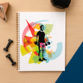 Abstracte Fitness Kunst van het Man Heffen Dumbbel Planner