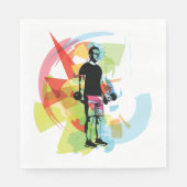 Abstracte Fitness Kunst van het Man Heffen Dumbbel Servet (Voorkant)