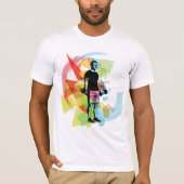 Abstracte Fitness Kunst van het Man Heffen Dumbbel T-shirt (Voorkant)