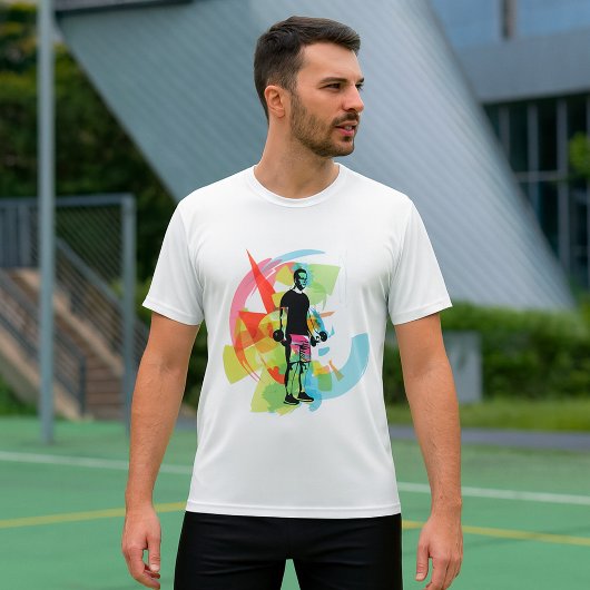 Abstracte Fitness Kunst van het Man Heffen Dumbbel T-shirt