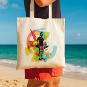 Abstracte Fitness Kunst van het Man Heffen Dumbbel Tote Bag