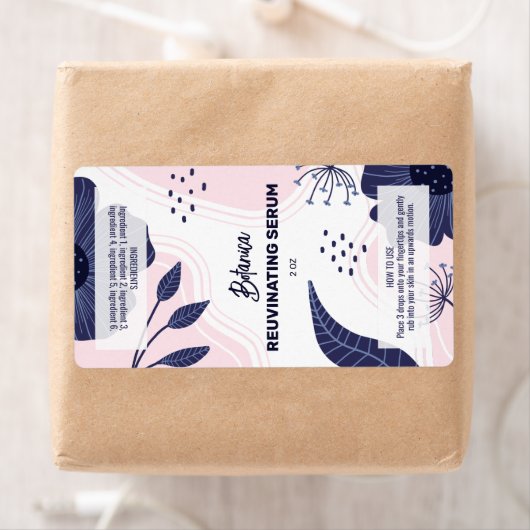 Abstracte flaconetiket met gebotteld serum Dropper Etiket (Insitu)