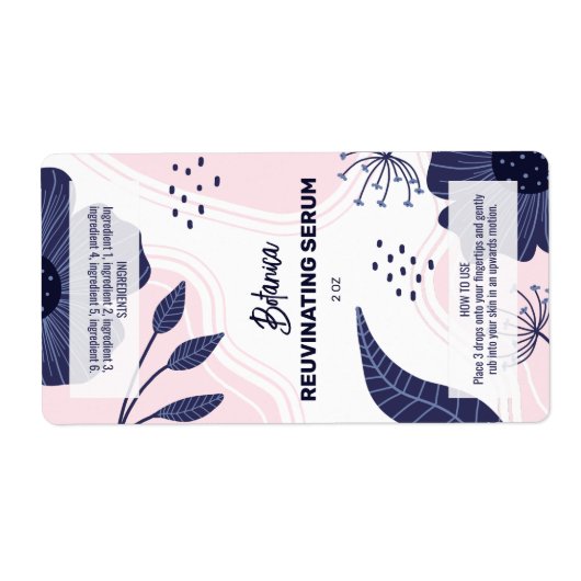 Abstracte flaconetiket met gebotteld serum Dropper Etiket (Voorkant)