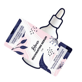 Abstracte flaconetiket met gebotteld serum Dropper Etiket