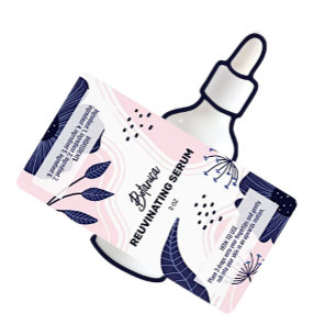 Abstracte flaconetiket met gebotteld serum Dropper Etiket