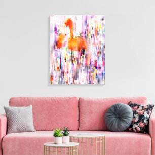 Abstracte flamingo gestrekte canvasprint canvas afdruk
