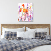 Abstracte flamingo gestrekte canvasprint canvas afdruk (Insitu (Slaapkamer))