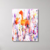 Abstracte flamingo gestrekte canvasprint canvas afdruk (Voorkant)