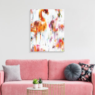 Abstracte flamingo gestrekte canvasprint canvas afdruk