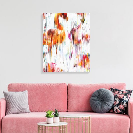Abstracte flamingo gestrekte canvasprint canvas afdruk (Insitu (Woonkamer))