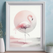 Abstracte Flamingo Moderne trendy huizen Boho Poster