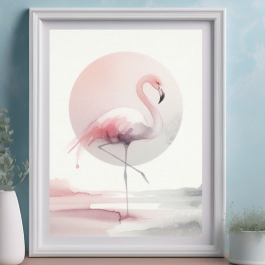 Abstracte Flamingo Moderne trendy huizen Boho Poster