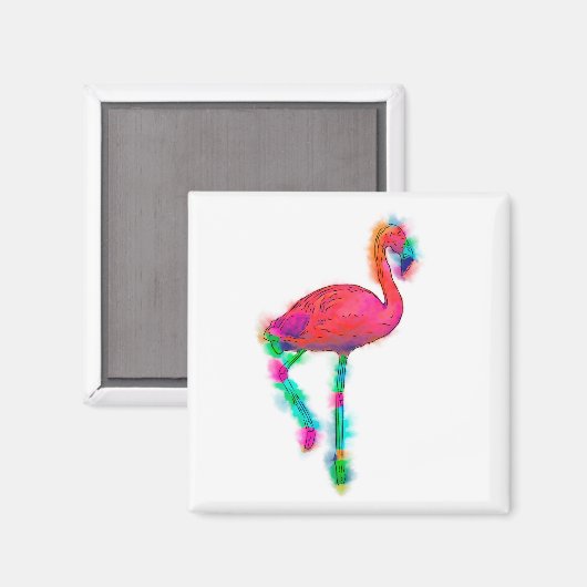 Abstracte Flamingo Step Custom Magnet (Voorkant / Achterkant)