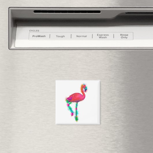 Abstracte Flamingo Step Custom Magnet (Insitu (Vaatwasser))