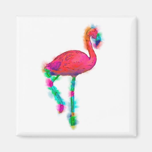 Abstracte Flamingo Step Custom Magnet (Voorkant)