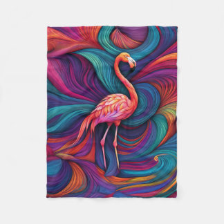 ABSTRACTE FLAMINGODEKEN FLEECE DEKEN