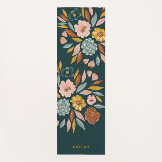 Abstracte flessenolie en lederolie yogamat (Voorkant)