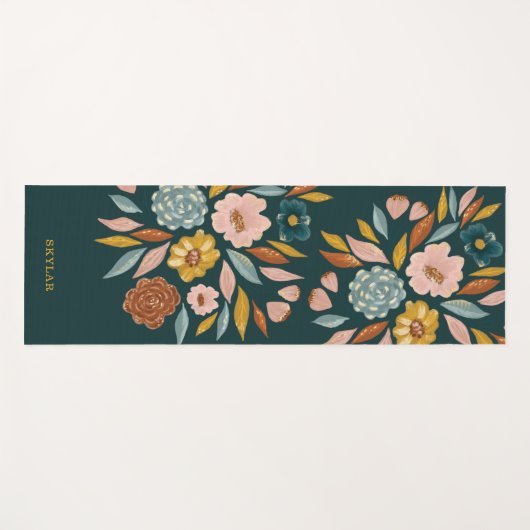 Abstracte flessenolie en lederolie yogamat (Voorkant (horizontaal))